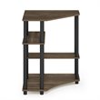 Furinno TURN-N-TUBE Engineered Wood Space Saving Corner Desk in Walnut/Black