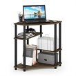 Furinno TURN-N-TUBE Engineered Wood Space Saving Corner Desk in Walnut/Black