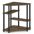 Furinno TURN-N-TUBE Engineered Wood Space Saving Corner Desk in Walnut/Black