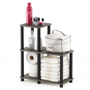 Furinno TURN-N-TUBE Wood Accent Decorative Shelf in French Oak Gray/Black