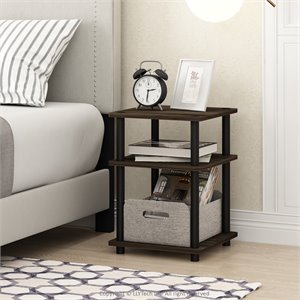 Furinno TURN-N-TUBE Engineered Wood Multipurpose Shelf in Columbia Walnut/Black