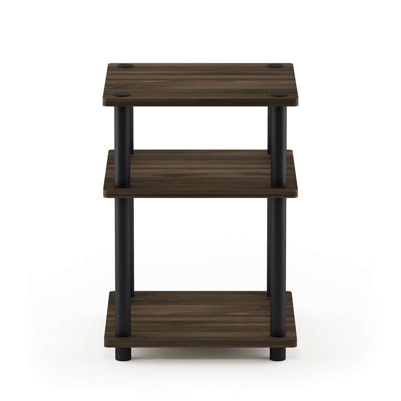 Furinno TURN-N-TUBE Engineered Wood Multipurpose Shelf in Columbia Walnut/Black