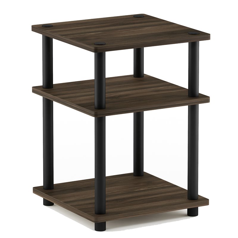 Furinno TURN-N-TUBE Engineered Wood Multipurpose Shelf in Columbia Walnut/Black