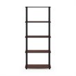 Furinno TURN-N-TUBE Engineered Wood 5-Tier Shelf Display Rack in Cherry/Black