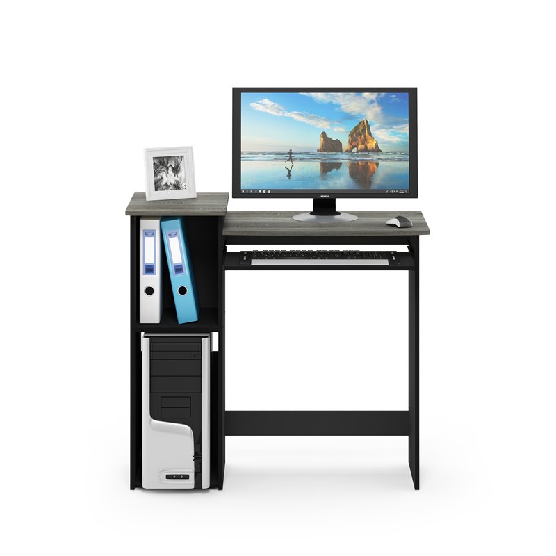 Furinno ECON Wood Multipurpose Computer Writing Desk in French Oak Gray/Black