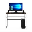 Furinno Riau No Tool Wood & Metal Frame Computer Desk in Rustic Oak/Black