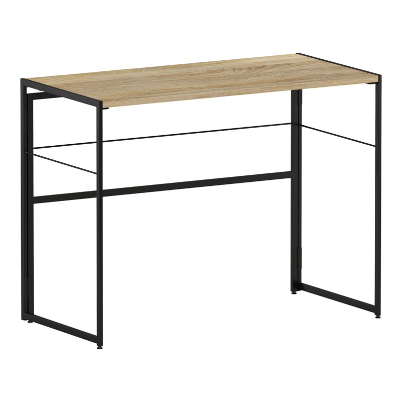 Furinno Riau No Tool Wood & Metal Frame Computer Desk in Sonoma Oak/Black