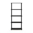 Furinno TURN-N-TUBE Engineered Wood 5-Tier Shelf Display Rack in Espresso/Black
