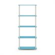 Furinno TURN-N-TUBE Engineered Wood 5-Tier Shelf Display Rack in Blue/White