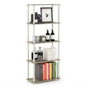 Furinno TURN-N-TUBE Engineered Wood 5-Tier Shelf Display Rack in Sonoma Oak