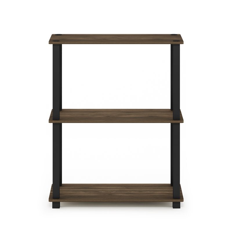 Furinno TURN-S-TUBE Engineered Wood 3-Tier Shelf Display Rack in Columbia Walnut