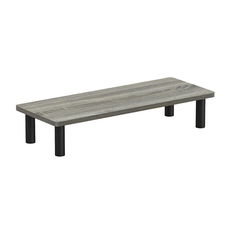 Furinno TURN-N-TUBE Engineered Wood Monitor Riser Stand in French Oak Gray/Black