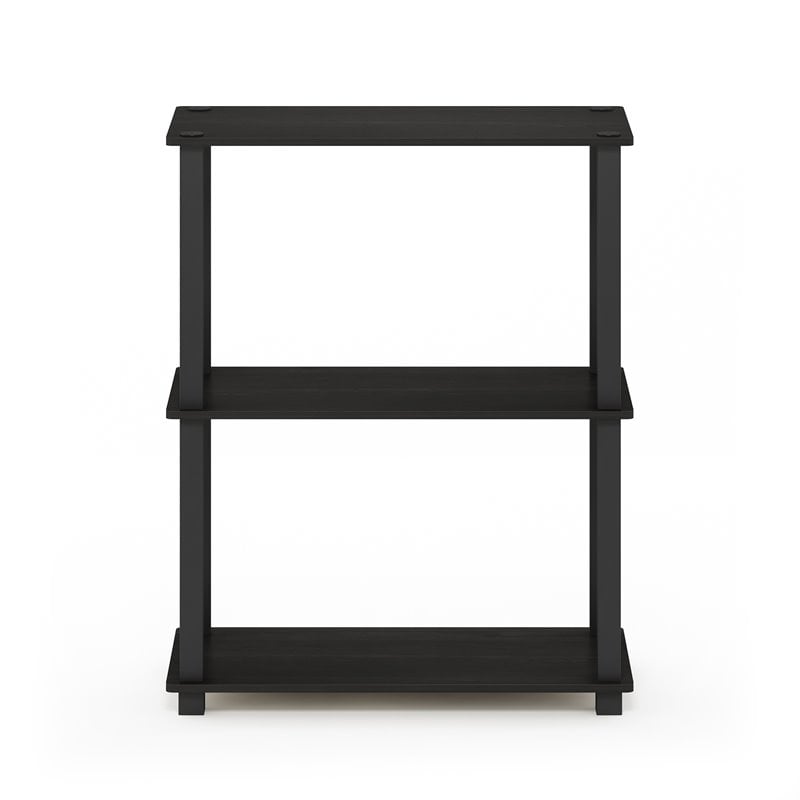 Furinno TURN-S-TUBE Engineered Wood 3-Tier Shelf Display Rack in Espresso/Black