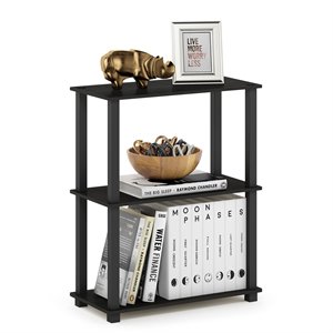 Furinno TURN-S-TUBE Engineered Wood 3-Tier Shelf Display Rack in Espresso/Black