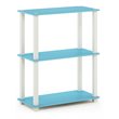 Furinno TURN-S-TUBE Engineered Wood 3-Tier Shelf Display Rack in Light Blue