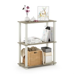 Furinno TURN-S-TUBE Engineered Wood 3-Tier Shelf Display Rack in Sonoma Oak