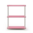 Furinno TURN-S-TUBE Engineered Wood 3-Tier Shelf Display Rack in Pink/White