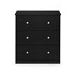 Furinno Lucca Engineered Wood Simple Design 3-Drawer Dresser in Black Oak