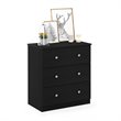 Furinno Lucca Engineered Wood Simple Design 3-Drawer Dresser in Black Oak