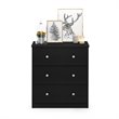 Furinno Lucca Engineered Wood Simple Design 3-Drawer Dresser in Black Oak
