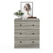 Furinno Lucca Engineered Wood Simple Design 3-Drawer Dresser in French Oak Gray