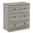 Furinno Lucca Engineered Wood Simple Design 3-Drawer Dresser in French Oak Gray