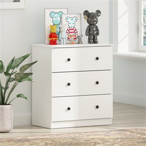 Furinno Lucca Engineered Wood Simple Design 3-Drawer Dresser in White