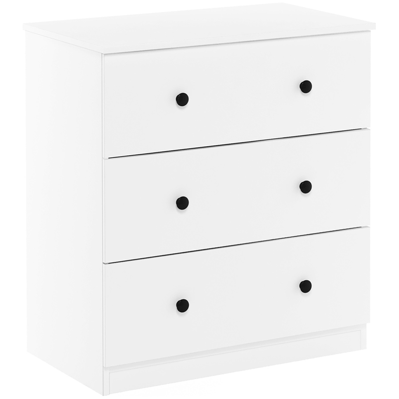 Furinno Lucca Engineered Wood Simple Design 3-Drawer Dresser in White