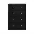 Furinno Lucca Engineered Wood Simple Design 4-Drawer Dresser in Black Oak