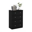 Furinno Lucca Engineered Wood Simple Design 4-Drawer Dresser in Black Oak