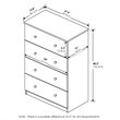 Furinno Lucca Engineered Wood Simple Design 4-Drawer Dresser in Black Oak