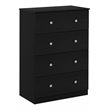 Furinno Lucca Engineered Wood Simple Design 4-Drawer Dresser in Black Oak