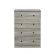 Furinno Lucca Engineered Wood Simple Design 4-Drawer Dresser in French Oak Gray