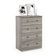 Furinno Lucca Engineered Wood Simple Design 4-Drawer Dresser in French Oak Gray