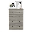 Furinno Lucca Engineered Wood Simple Design 4-Drawer Dresser in French Oak Gray