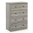 Furinno Lucca Engineered Wood Simple Design 4-Drawer Dresser in French Oak Gray