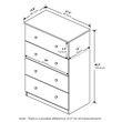 Furinno Lucca Engineered Wood Simple Design 4-Drawer Dresser in White