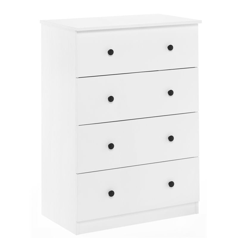 Furinno Lucca Engineered Wood Simple Design 4-Drawer Dresser in White