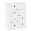 Furinno Lucca Engineered Wood Simple Design 4-Drawer Dresser in White