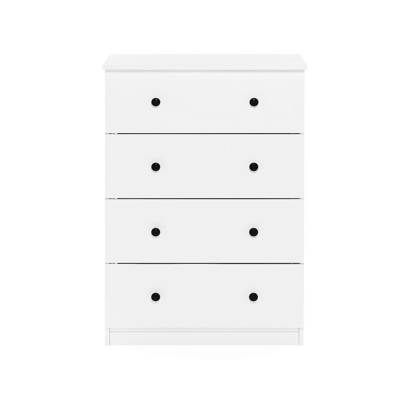 Furinno Lucca Engineered Wood Simple Design 4-Drawer Dresser in White