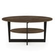 Furinno JAYA Engineered Wood Oval Coffee Table in Columbia Walnut/Black
