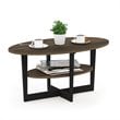 Furinno JAYA Engineered Wood Oval Coffee Table in Columbia Walnut/Black