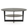 Furinno JAYA Engineered Wood Oval Coffee Table in French Oak Gray/Black