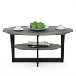 Furinno JAYA Engineered Wood Oval Coffee Table in French Oak Gray/Black