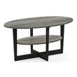 Furinno JAYA Engineered Wood Oval Coffee Table in French Oak Gray/Black