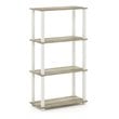 Furinno TURN-S-TUBE Engineered Wood 4-Tier Shelf Display Rack in Sonoma Oak