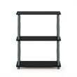 Furinno TURN-N-TUBE Engineered Wood 3-Tier Shelf Display Rack in Black/Gray