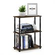 Furinno TURN-N-TUBE Wood 3-Tier Shelf Display Rack with CLASSIC Tube in Walnut