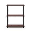 Furinno TURN-N-TUBE Wood 3-Tier Shelf Display Rack with CLASSIC Tube in Cherry