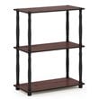 Furinno TURN-N-TUBE Wood 3-Tier Shelf Display Rack with CLASSIC Tube in Cherry